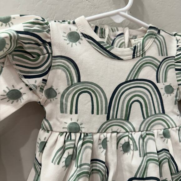 NWT Kate Quinn Sea Pine Blue Rainbow Long Sleeve Ruffle Dress - Picture 2 of 9